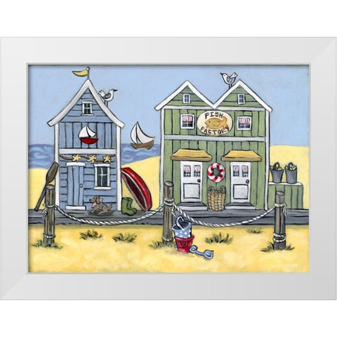 Fish Factory White Modern Wood Framed Art Print by Wojahn, Holly