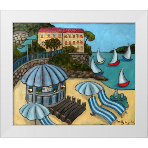 Resting on the Riviera White Modern Wood Framed Art Print by Wojahn, Holly