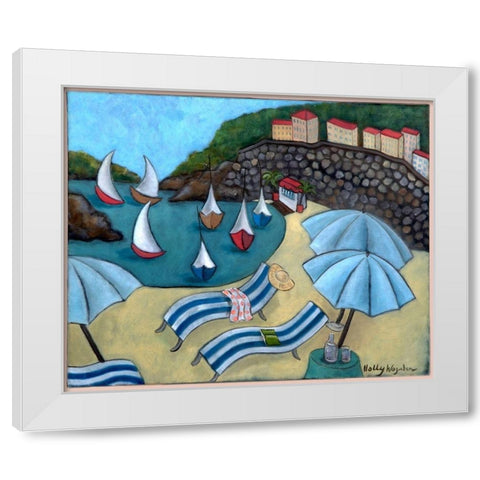 Under the Umbrellas White Modern Wood Framed Art Print by Wojahn, Holly