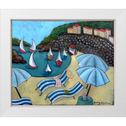 Under the Umbrellas White Modern Wood Framed Art Print by Wojahn, Holly
