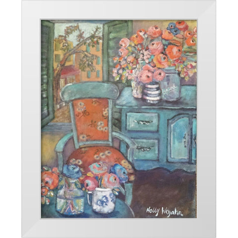 Another Room of Flowers White Modern Wood Framed Art Print by Wojahn, Holly