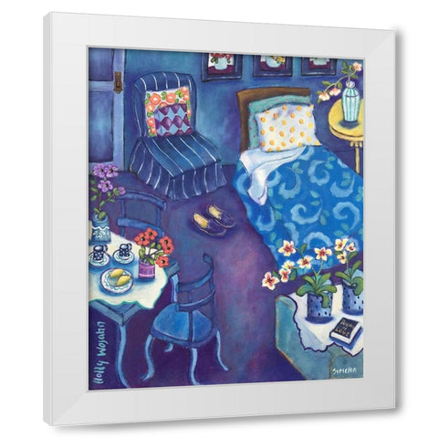 Chambre Bleu White Modern Wood Framed Art Print by Wojahn, Holly