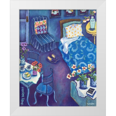 Chambre Bleu White Modern Wood Framed Art Print by Wojahn, Holly