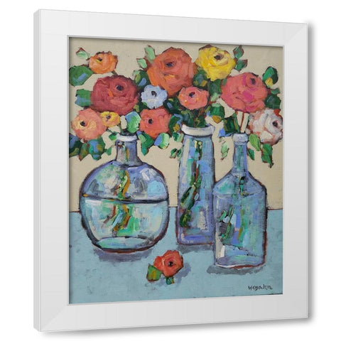 More Buds in a Bottle White Modern Wood Framed Art Print by Wojahn, Holly