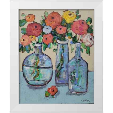 More Buds in a Bottle White Modern Wood Framed Art Print by Wojahn, Holly