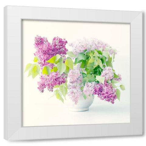 Lilac Bouquet White Modern Wood Framed Art Print by Stalus, Judy