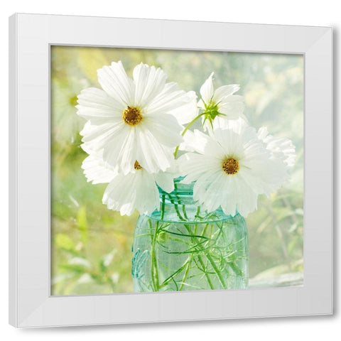 Jar of White Cosmo White Modern Wood Framed Art Print by Stalus, Judy