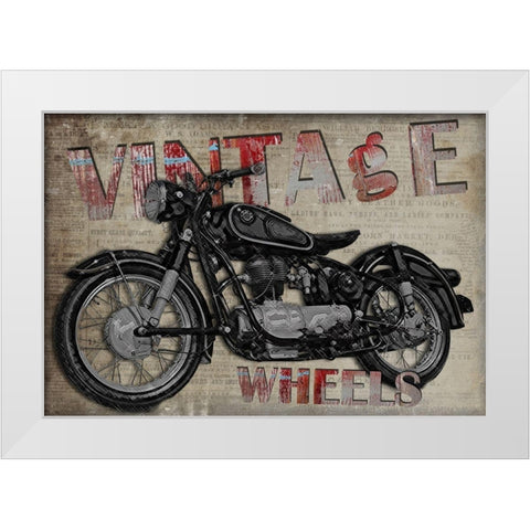 Vintage Wheels White Modern Wood Framed Art Print by Smith, Karen