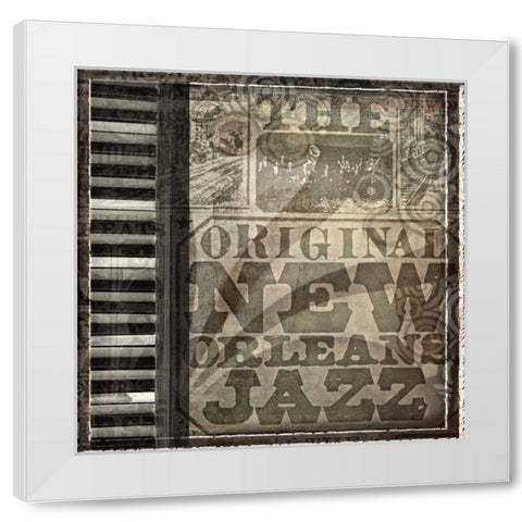 Jazz White Modern Wood Framed Art Print by Smith, Karen