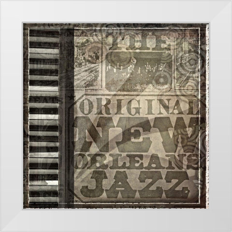 Jazz White Modern Wood Framed Art Print by Smith, Karen