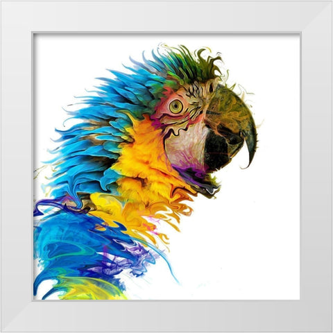 Parrot Paint White Modern Wood Framed Art Print by Smith, Karen