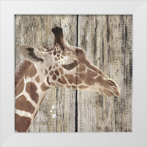 Wildheads Giraffe White Modern Wood Framed Art Print by Smith, Karen