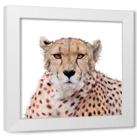 Cheetah Paint White Modern Wood Framed Art Print by Smith, Karen