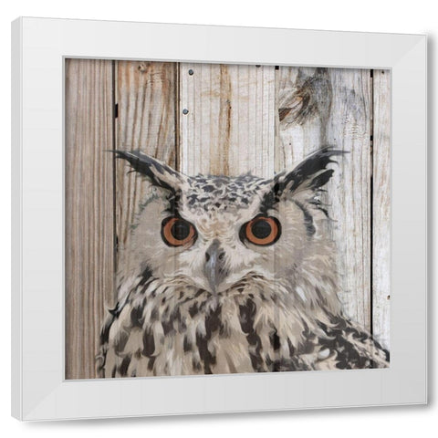 Owlish White Modern Wood Framed Art Print by Smith, Karen