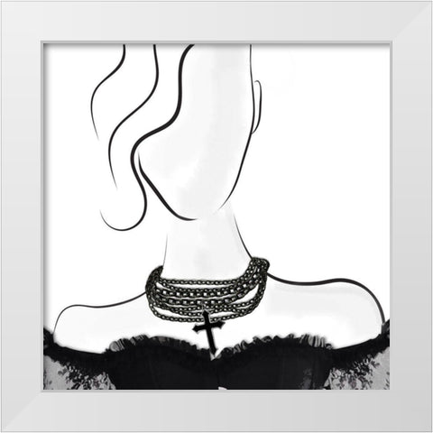 Couture Goth  White Modern Wood Framed Art Print by Smith, Karen