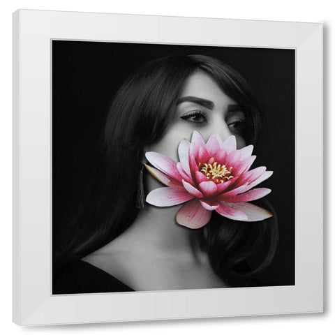 Flower Face III White Modern Wood Framed Art Print by Smith, Karen