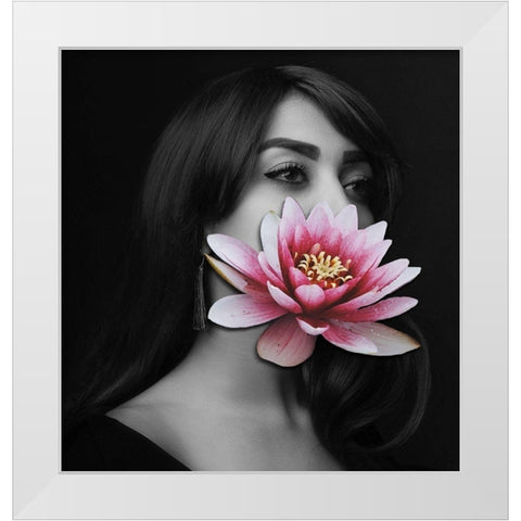 Flower Face III White Modern Wood Framed Art Print by Smith, Karen
