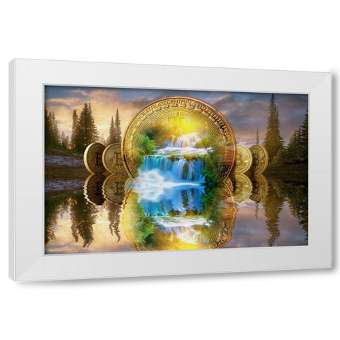 Bitcoin New Age II White Modern Wood Framed Art Print by Hunziker, Steve