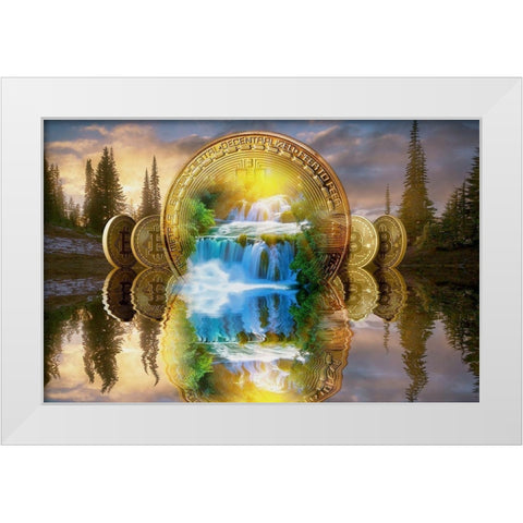 Bitcoin New Age II White Modern Wood Framed Art Print by Hunziker, Steve
