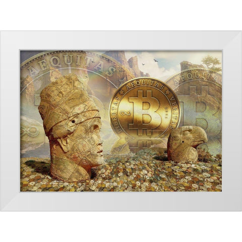 Bitcoin New Age III White Modern Wood Framed Art Print by Hunziker, Steve