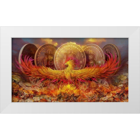 Bitcoin New Age IV White Modern Wood Framed Art Print by Hunziker, Steve