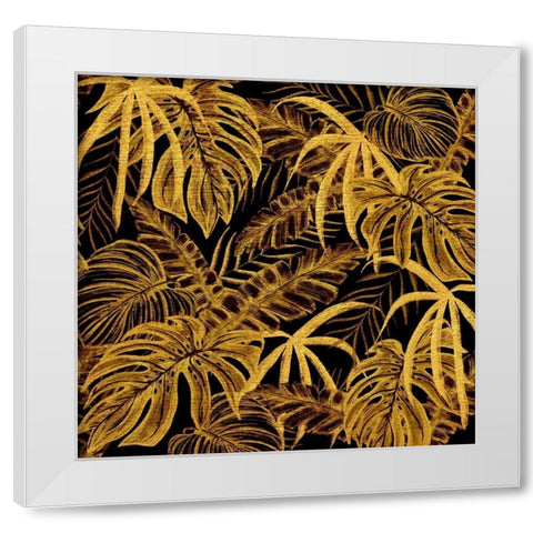 Golden Jungle I White Modern Wood Framed Art Print by Surma, Agata