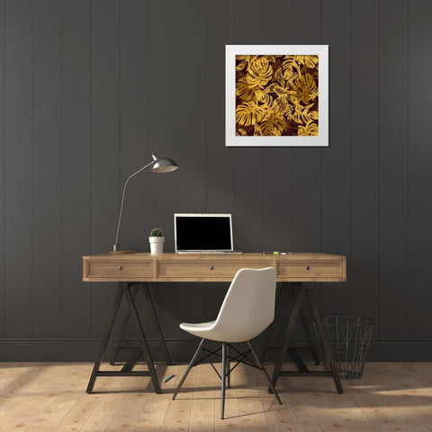 Golden Jungle II White Modern Wood Framed Art Print by Surma, Agata