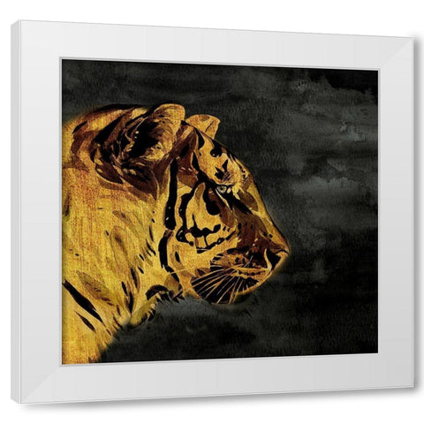Wild Tiger White Modern Wood Framed Art Print by Surma, Agata