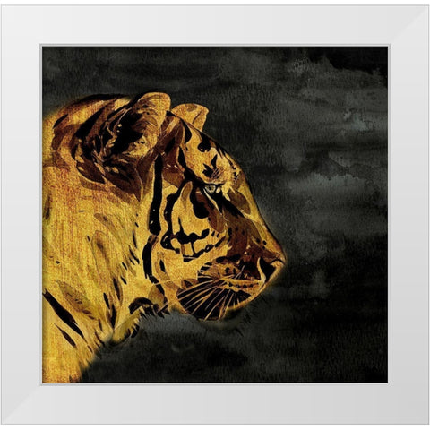 Wild Tiger White Modern Wood Framed Art Print by Surma, Agata