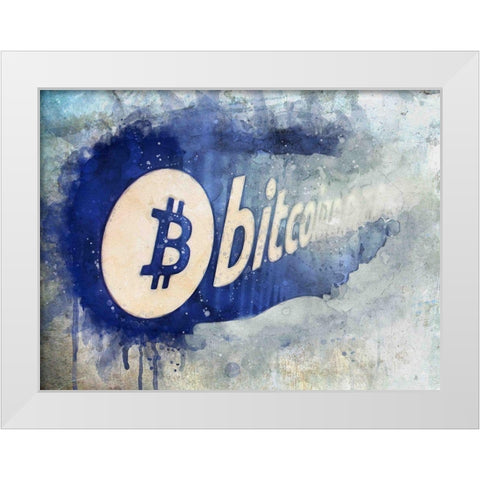 Bitcoin Rule White Modern Wood Framed Art Print by Surma, Agata