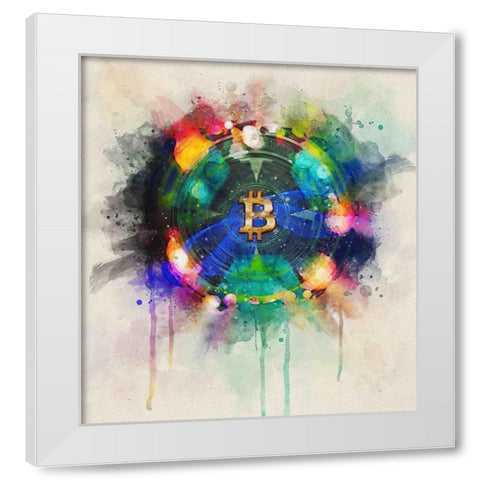 Bitcoin Era III White Modern Wood Framed Art Print by Surma, Agata