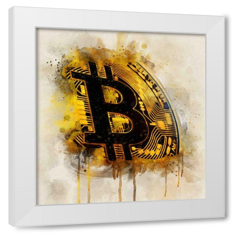 Bitcoin Era V White Modern Wood Framed Art Print by Surma, Agata