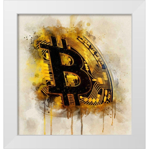 Bitcoin Era V White Modern Wood Framed Art Print by Surma, Agata