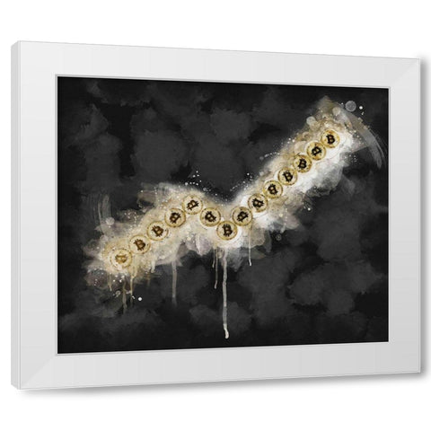Bitcoin Going Up White Modern Wood Framed Art Print by Surma, Agata