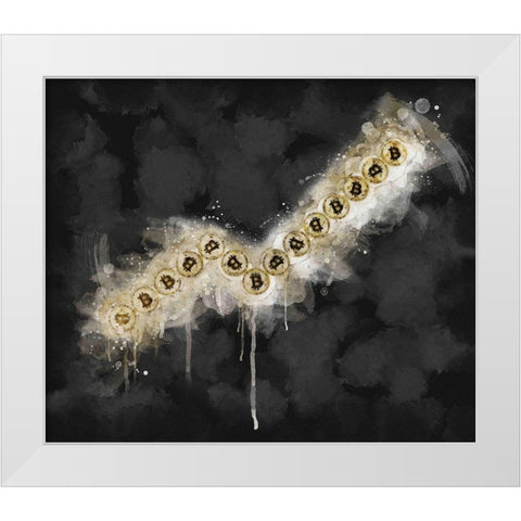 Bitcoin Going Up White Modern Wood Framed Art Print by Surma, Agata
