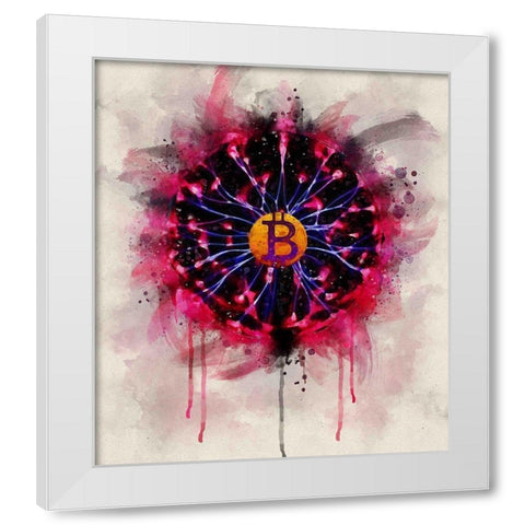 Bitcoin Future White Modern Wood Framed Art Print by Surma, Agata