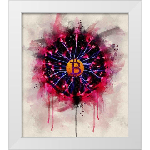 Bitcoin Future White Modern Wood Framed Art Print by Surma, Agata