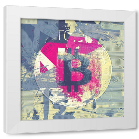 Bitcoin Crypto Currency II White Modern Wood Framed Art Print by Orlov, Irena