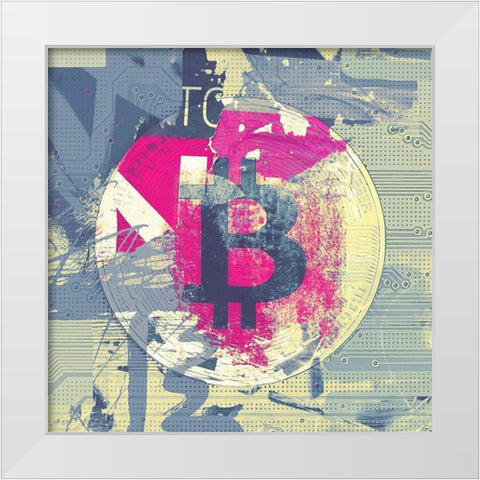 Bitcoin Crypto Currency II White Modern Wood Framed Art Print by Orlov, Irena