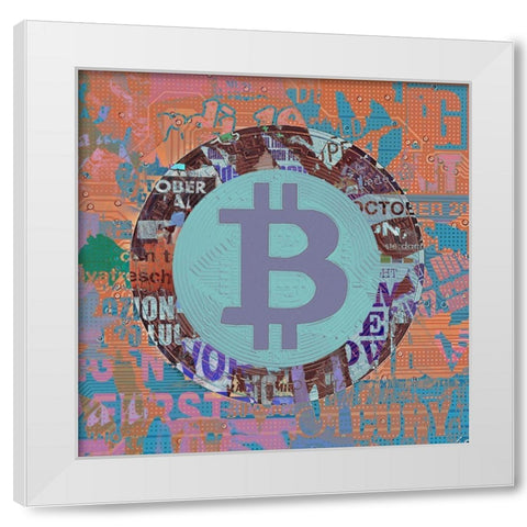 Bitcoin Crypto Currency IV White Modern Wood Framed Art Print by Orlov, Irena