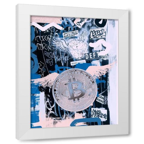 Bitcoin Street Art I White Modern Wood Framed Art Print by Orlov, Irena