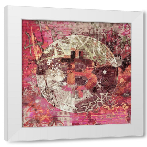 Bitcoin Coin Art III White Modern Wood Framed Art Print by Orlov, Irena