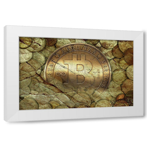 Bitcoin New Age I White Modern Wood Framed Art Print by Hunziker, Steve