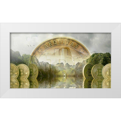 Bitcoin New Age II White Modern Wood Framed Art Print by Hunziker, Steve