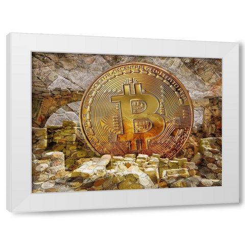 Bitcoin New Age III White Modern Wood Framed Art Print by Hunziker, Steve