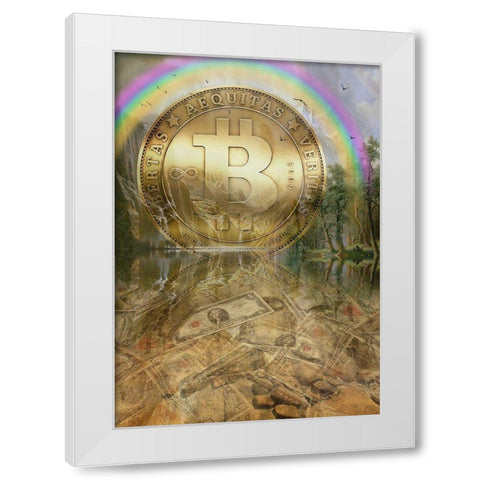 Bitcoin New Age IV White Modern Wood Framed Art Print by Hunziker, Steve