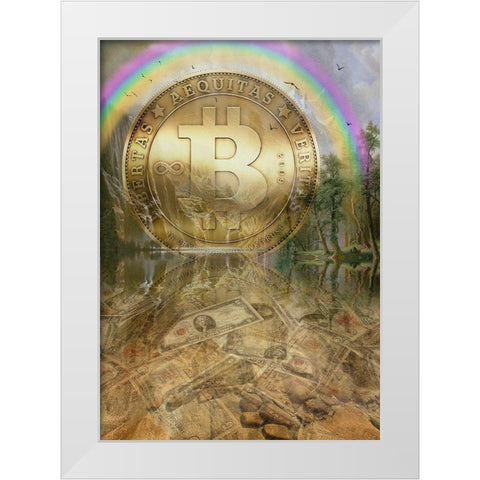 Bitcoin New Age IV White Modern Wood Framed Art Print by Hunziker, Steve