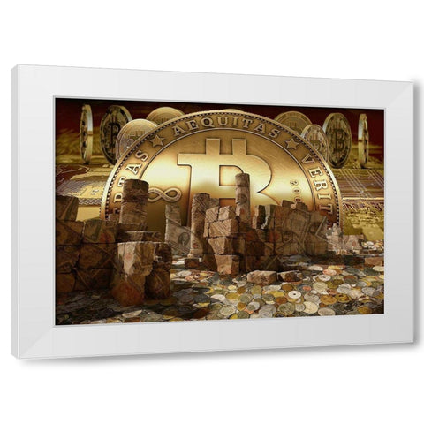 Bitcoin New Age V White Modern Wood Framed Art Print by Hunziker, Steve