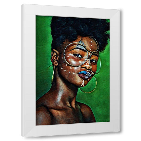 Uma White Modern Wood Framed Art Print by Aldridge, Ashley