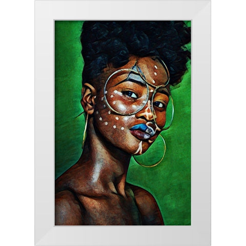 Uma White Modern Wood Framed Art Print by Aldridge, Ashley